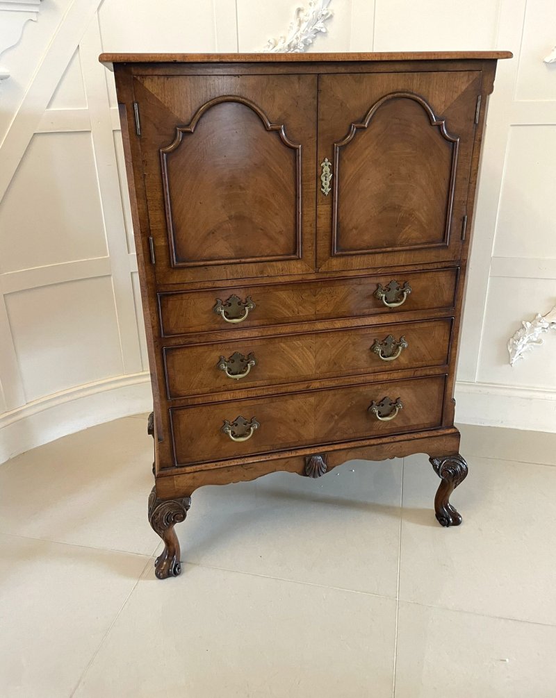 Antique Quality Burr Walnut Chest on Stand - Image 3